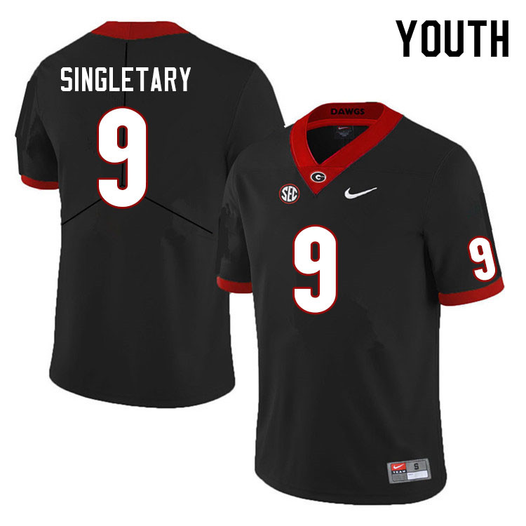 Youth #9 Jaheim Singletary Georgia Bulldogs College Football Jerseys Sale-Black - Click Image to Close